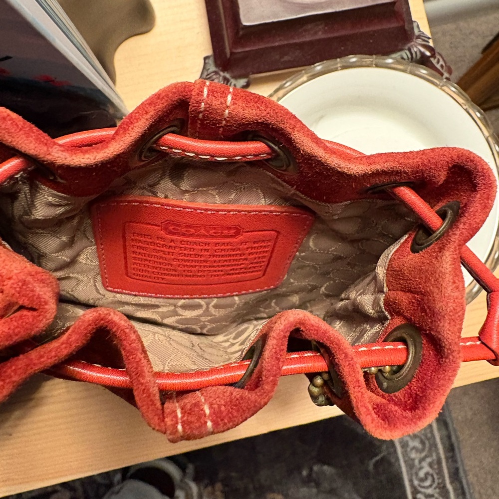 Coach Tan Suede Wristlet Bag - Picture 3 of 4